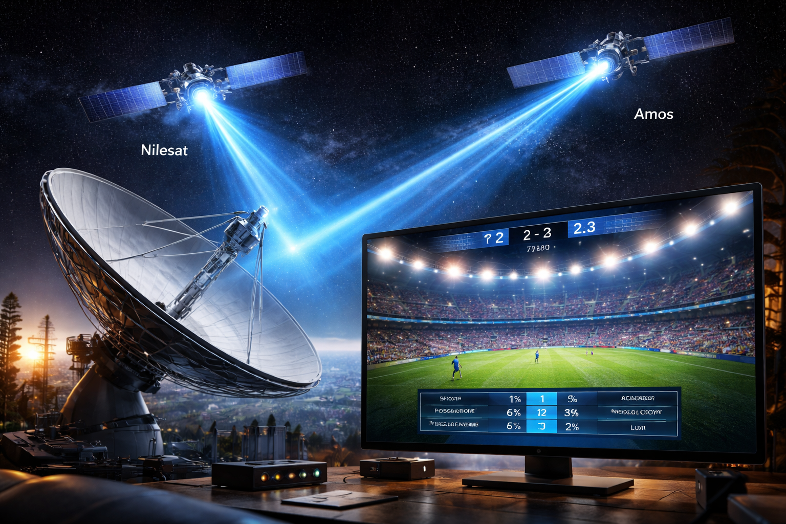 ترددات القنوات الرياضية على قمر اموس 2026