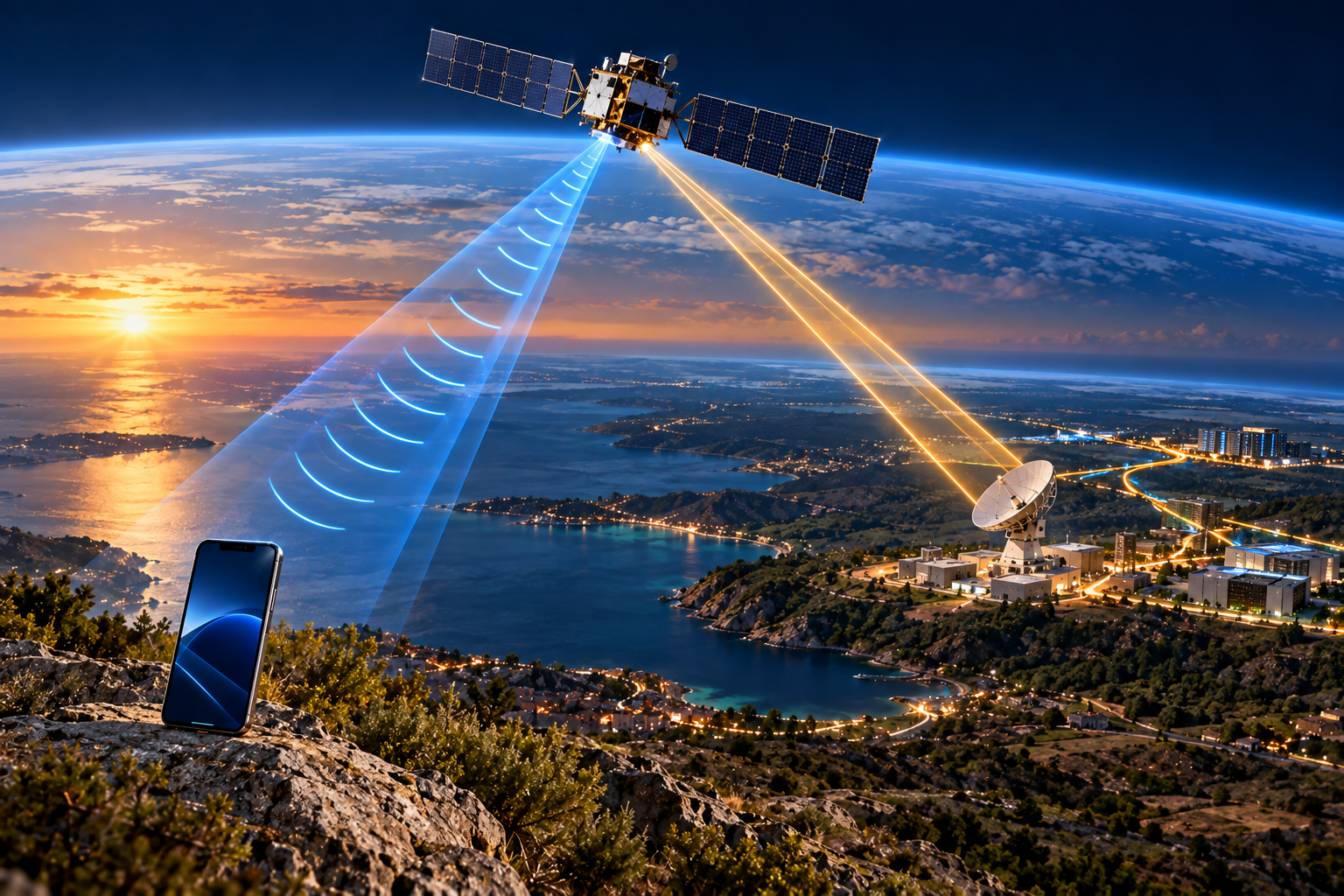كيف يعمل اتصال Satellite-to-Phone مباشرة بين الهاتف والقمر الصناعي